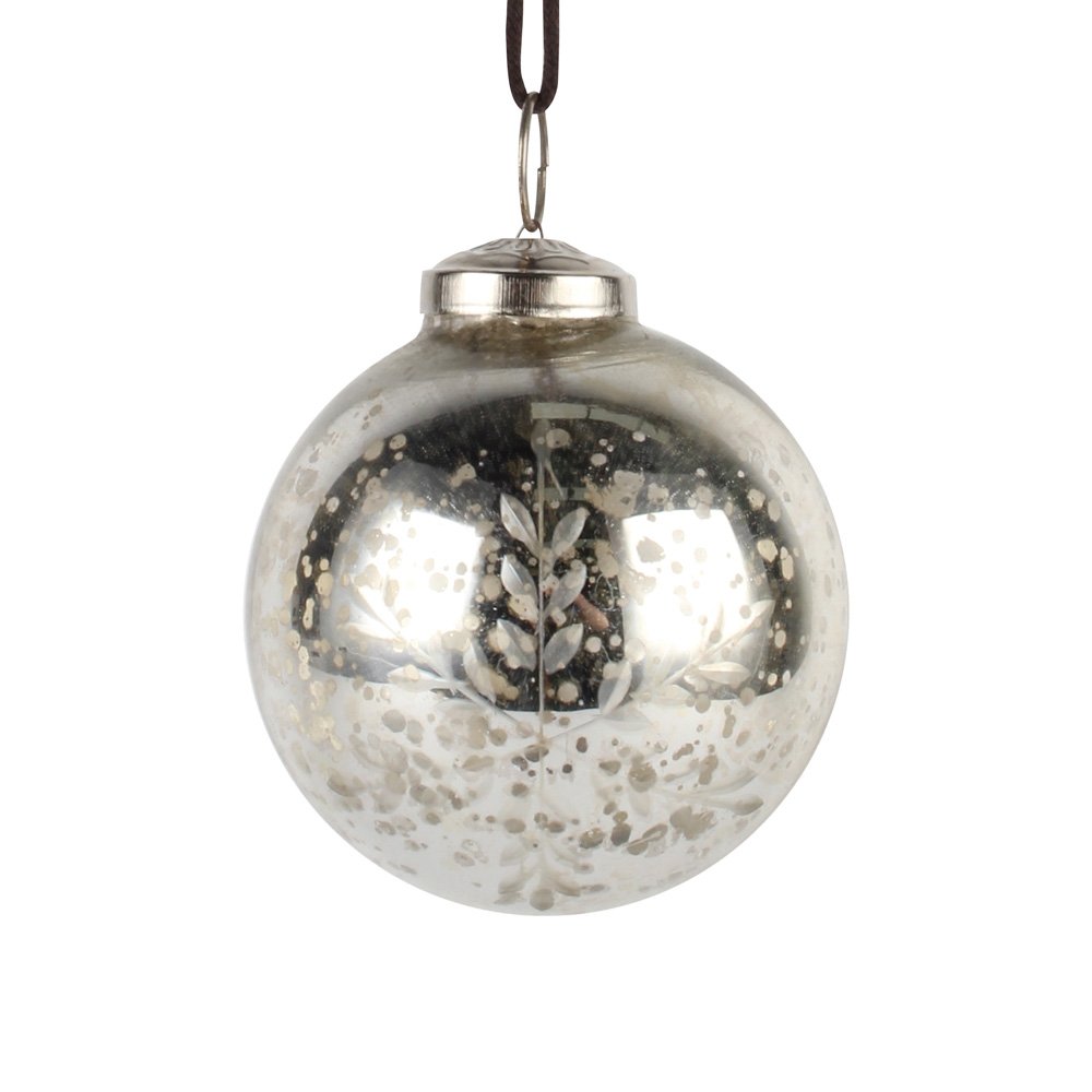 Etched Snowflake Decoration Silver